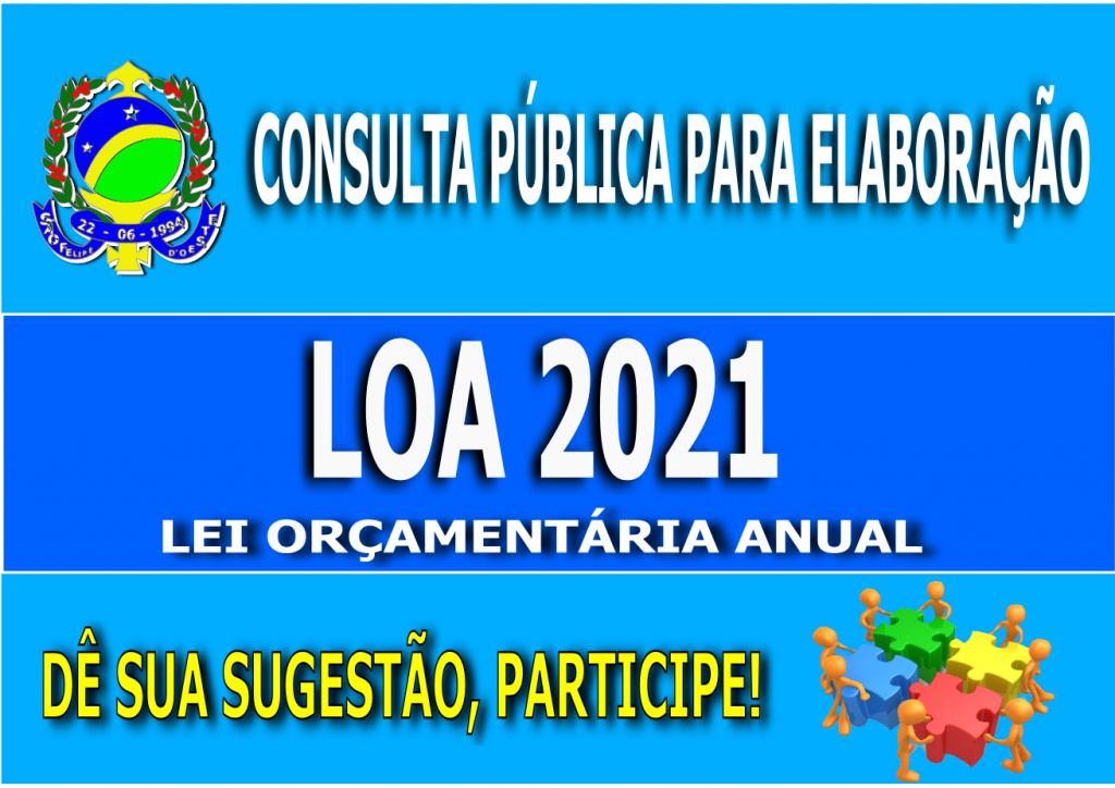 PREFEITURA DE SÃO FELIPE D’OESTE ABRE CONSULTA PÚBLICA ON-LINE PARA ELABORAÇÃO DA LEI ORÇAMENTÁRIA ANUAL